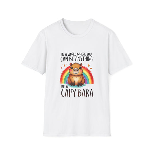 Be a Capybara Cute Rainbow Capybara Art Tee