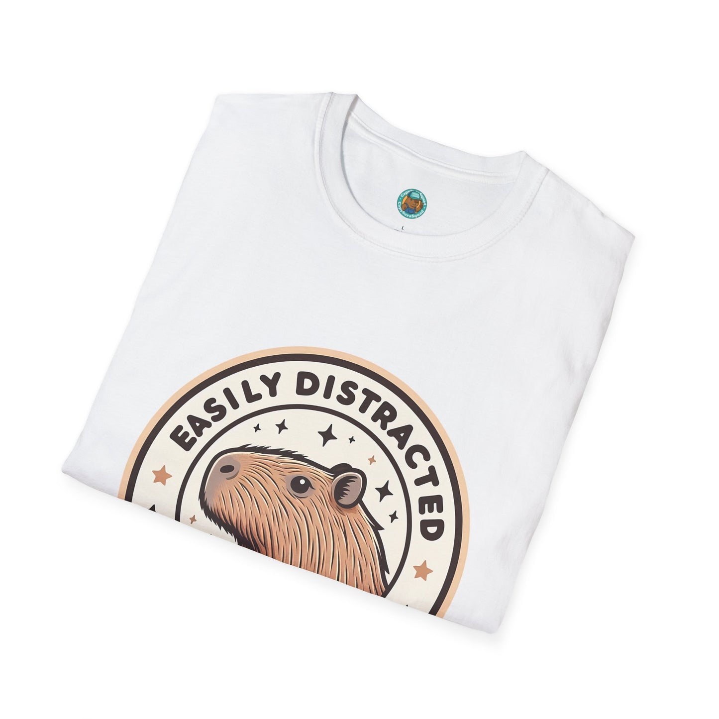 Funny Easily Distracted by Capybaras Unisex Tee