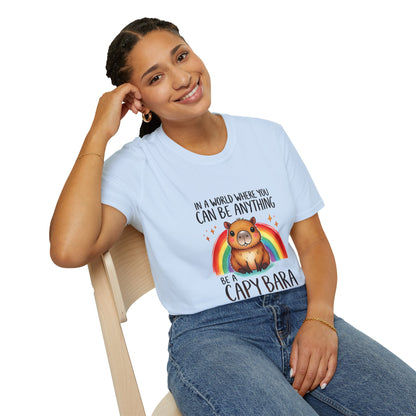 Be a Capybara Cute Rainbow Capybara Art Tee