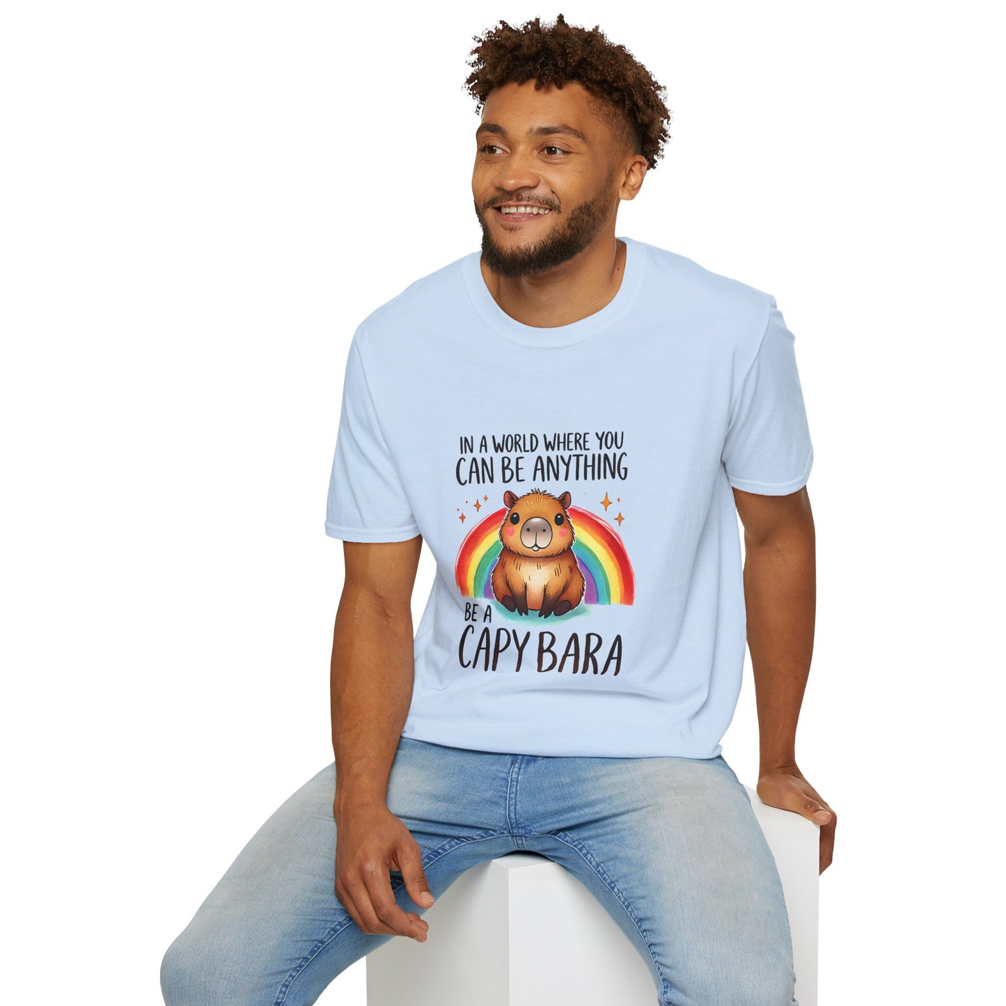 Be a Capybara Cute Rainbow Capybara Art Tee