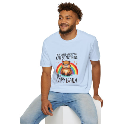 Be a Capybara Cute Rainbow Capybara Art Tee
