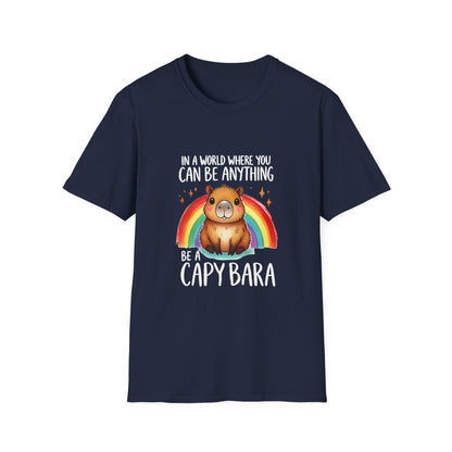 Be a Capybara Cute Rainbow Capybara Art Tee