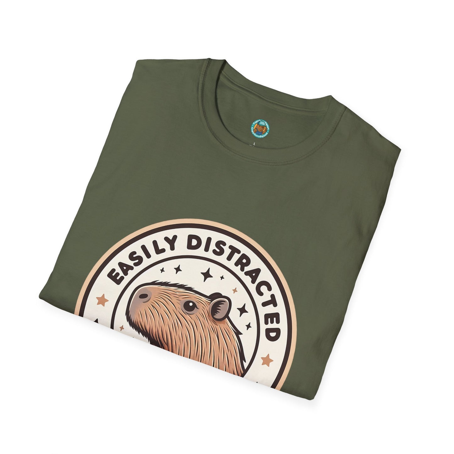 Funny Easily Distracted by Capybaras Unisex Tee