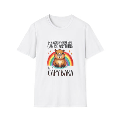 Be a Capybara Cute Rainbow Capybara Art Tee