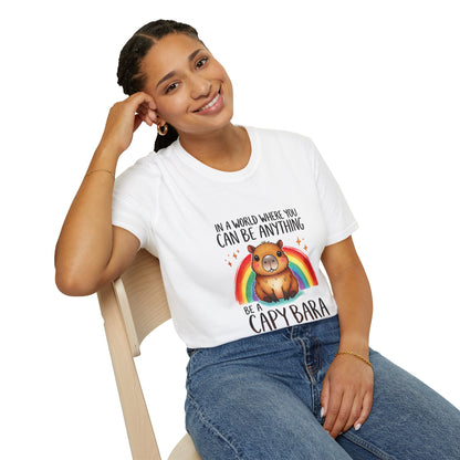 Be a Capybara Cute Rainbow Capybara Art Tee