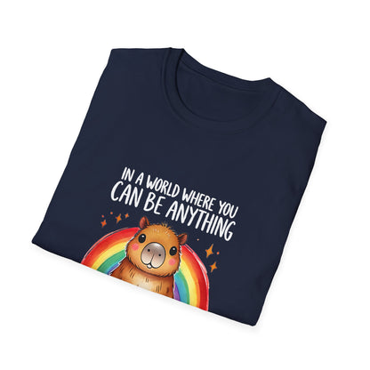 Be a Capybara Cute Rainbow Capybara Art Tee