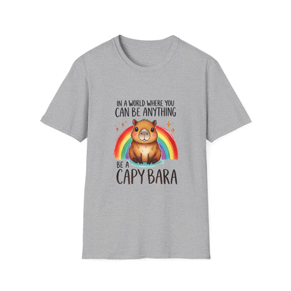 Be a Capybara Cute Rainbow Capybara Art Tee