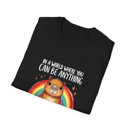 Be a Capybara Cute Rainbow Capybara Art Tee