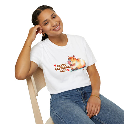 Crazy Capybara Lady Unisex T-Shirt