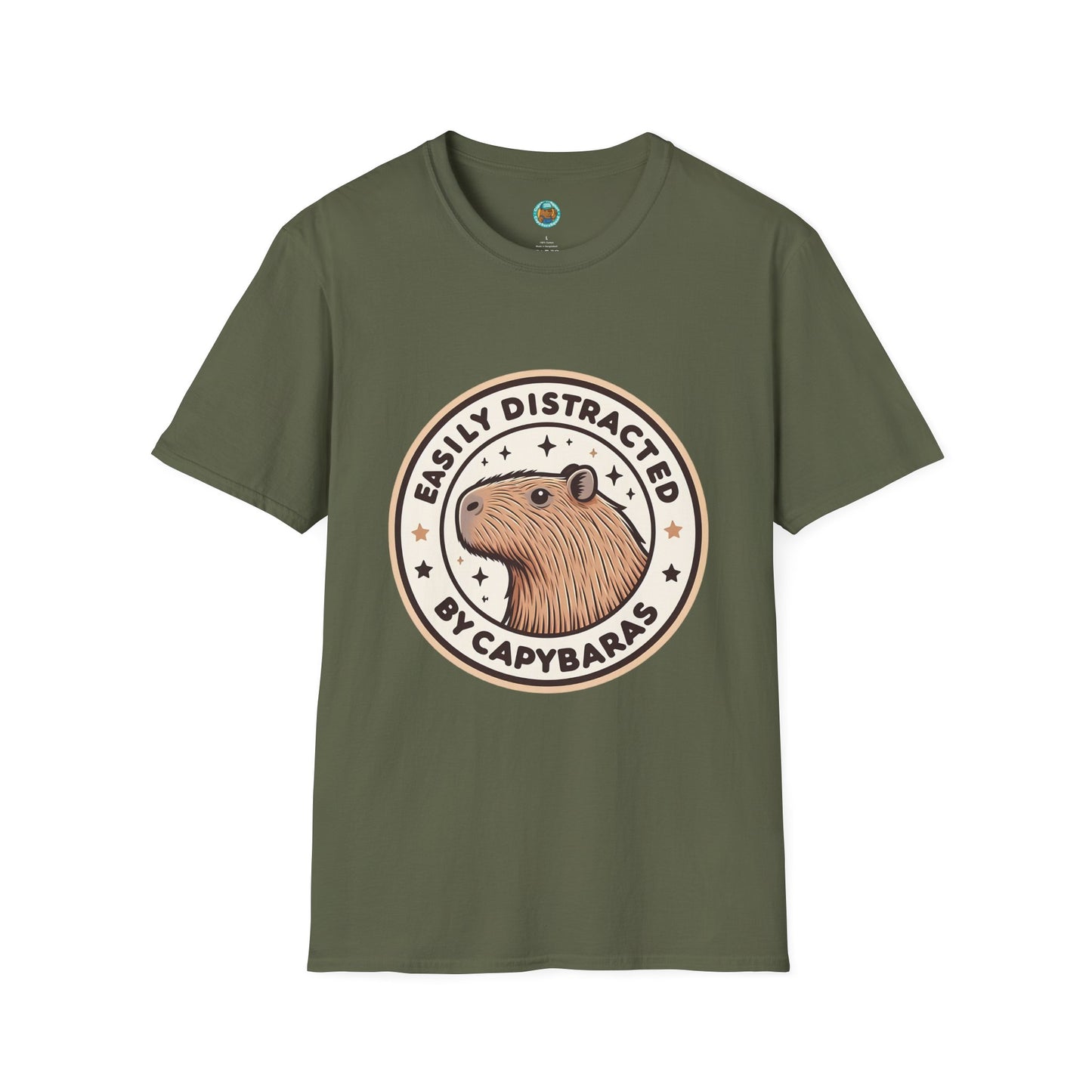 Funny Easily Distracted by Capybaras Unisex Tee