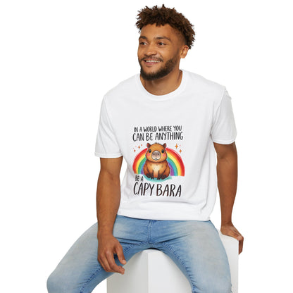 Be a Capybara Cute Rainbow Capybara Art Tee