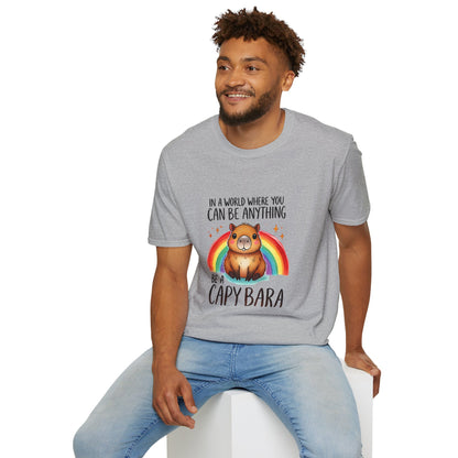 Be a Capybara Cute Rainbow Capybara Art Tee