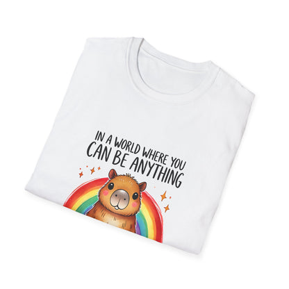 Be a Capybara Cute Rainbow Capybara Art Tee
