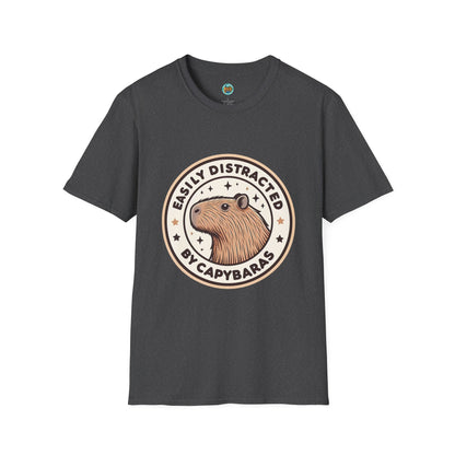 Funny Easily Distracted by Capybaras Unisex Tee
