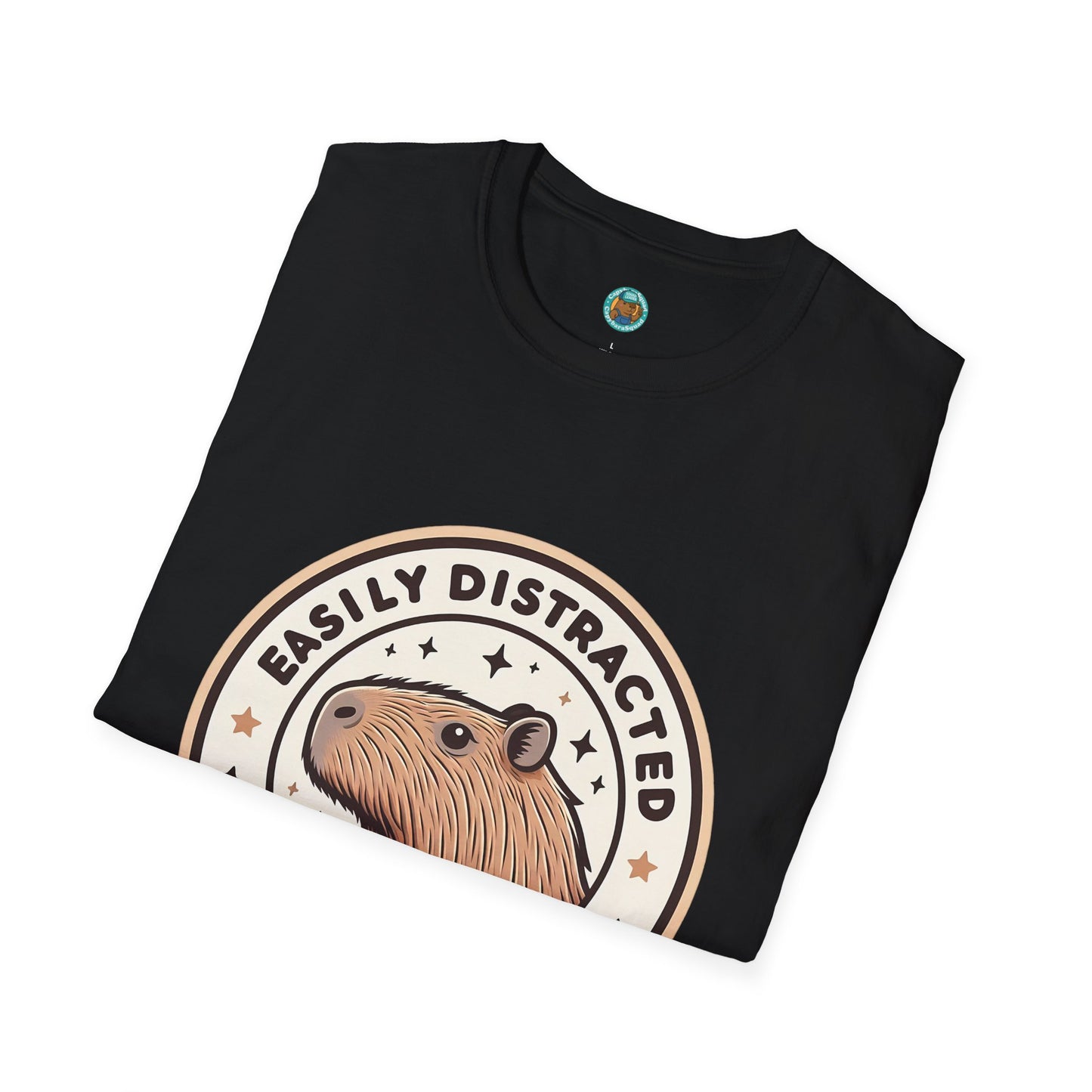 Funny Easily Distracted by Capybaras Unisex Tee