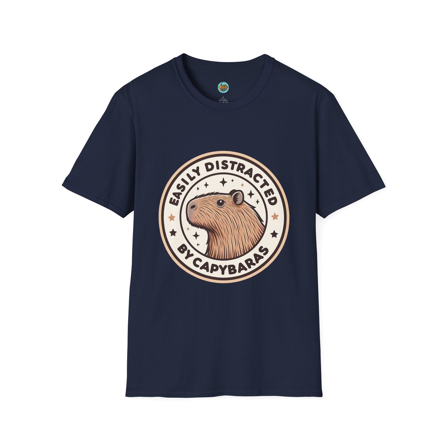 Funny Easily Distracted by Capybaras Unisex Tee