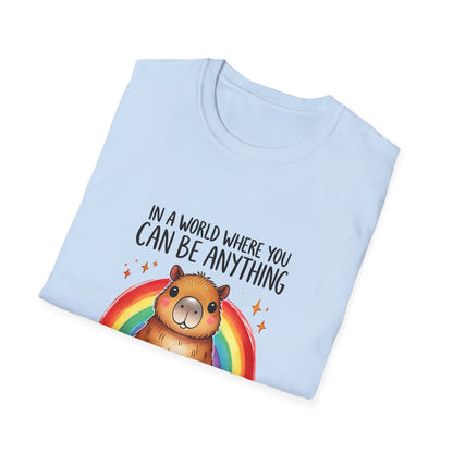 Be a Capybara Cute Rainbow Capybara Art Tee