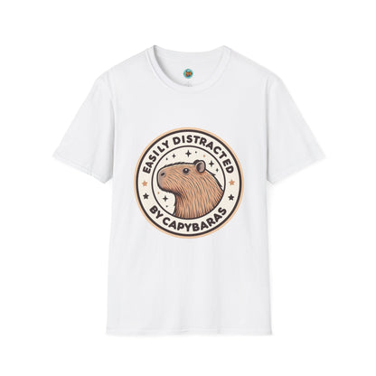 Funny Easily Distracted by Capybaras Unisex Tee