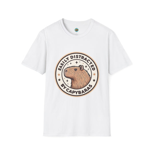 Funny Easily Distracted by Capybaras Unisex Tee