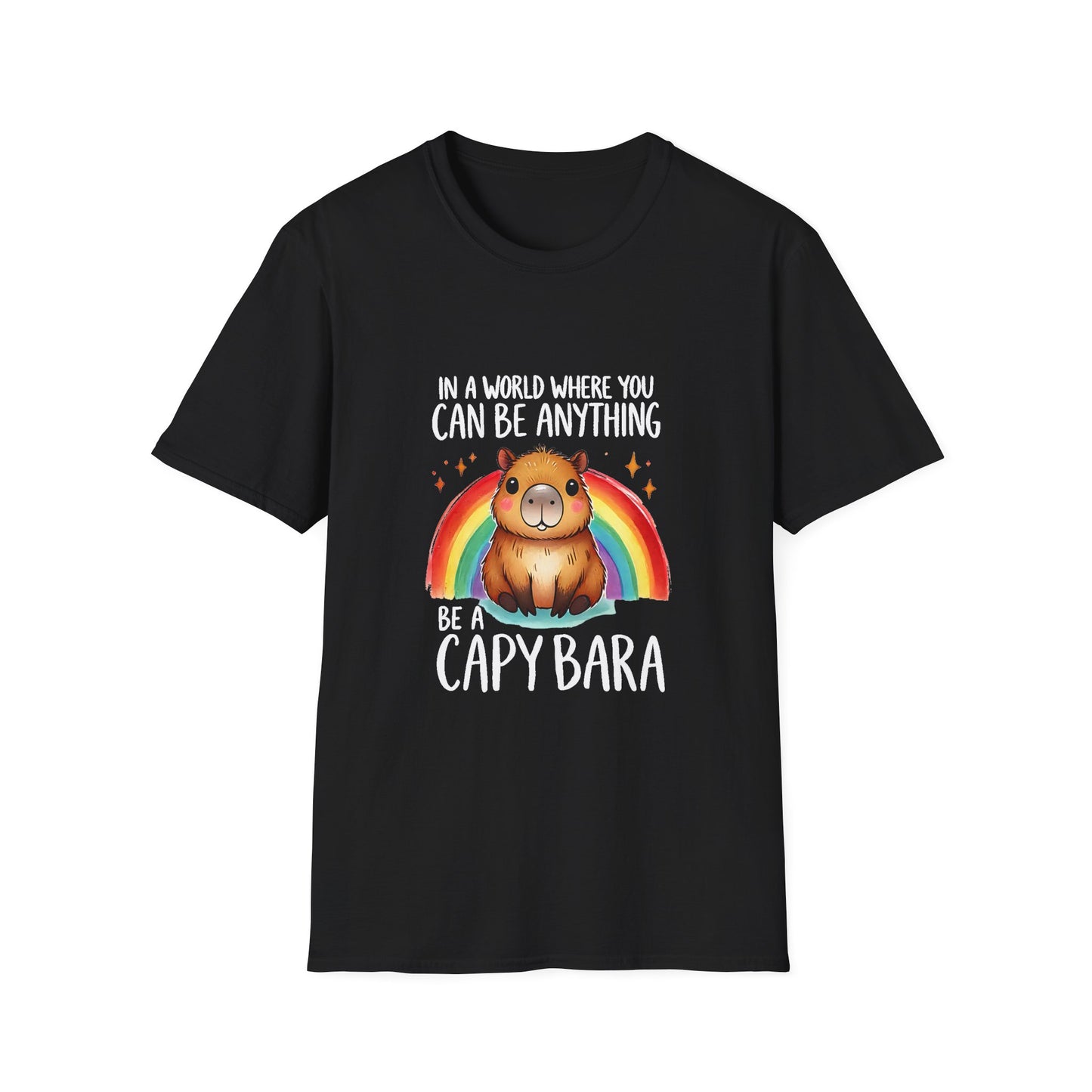 Be a Capybara Cute Rainbow Capybara Art Tee