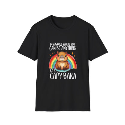 Be a Capybara Cute Rainbow Capybara Art Tee