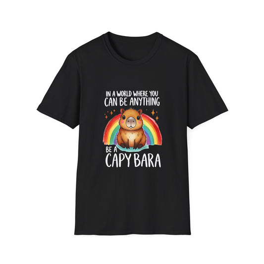 Be a Capybara Cute Rainbow Capybara Art Tee