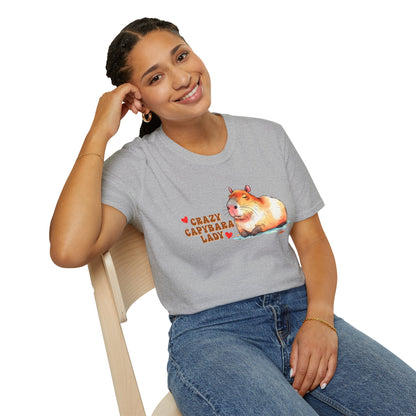 Crazy Capybara Lady Unisex T-Shirt