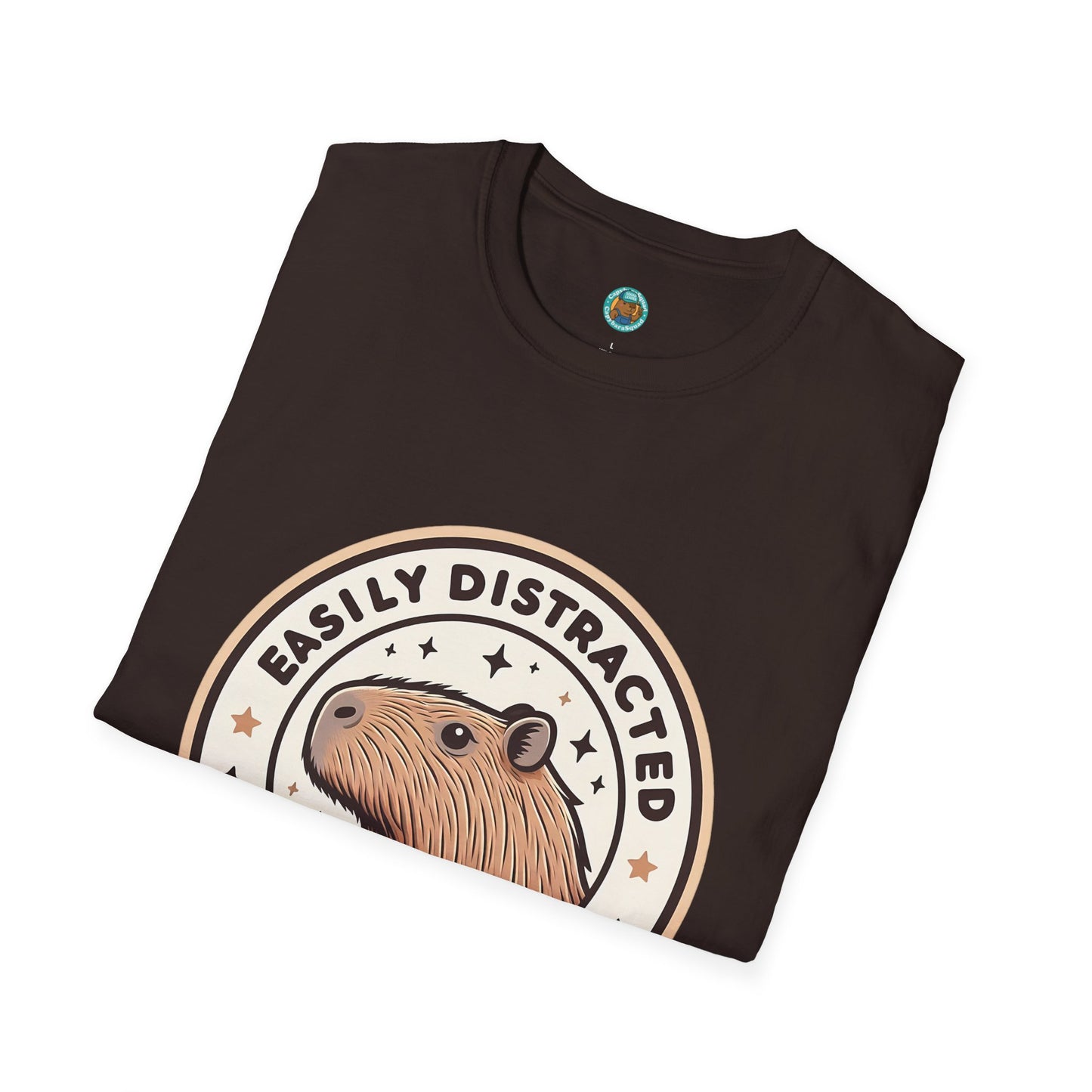 Funny Easily Distracted by Capybaras Unisex Tee