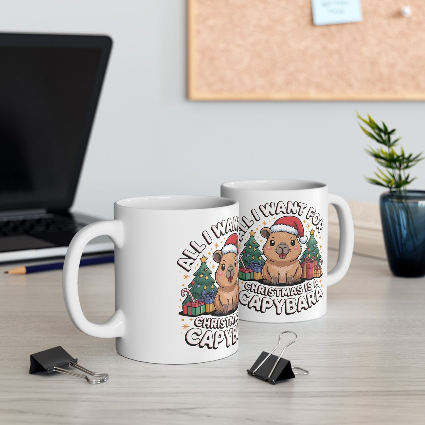Christmas Capybara Mug — "All I Want for Christmas Is a Capybara" (11oz & 15oz)